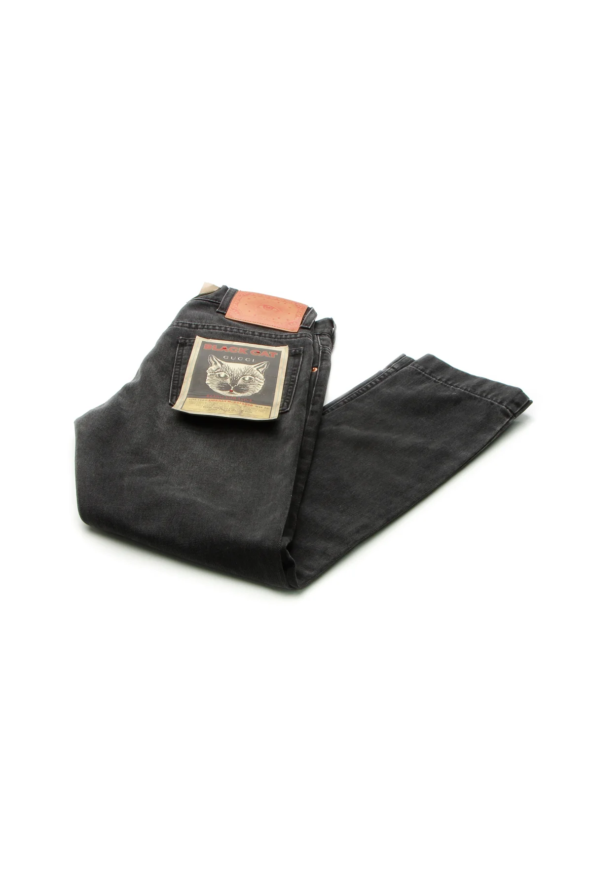 Men's Black Cat Denim Jeans - Size 28 - Image 4